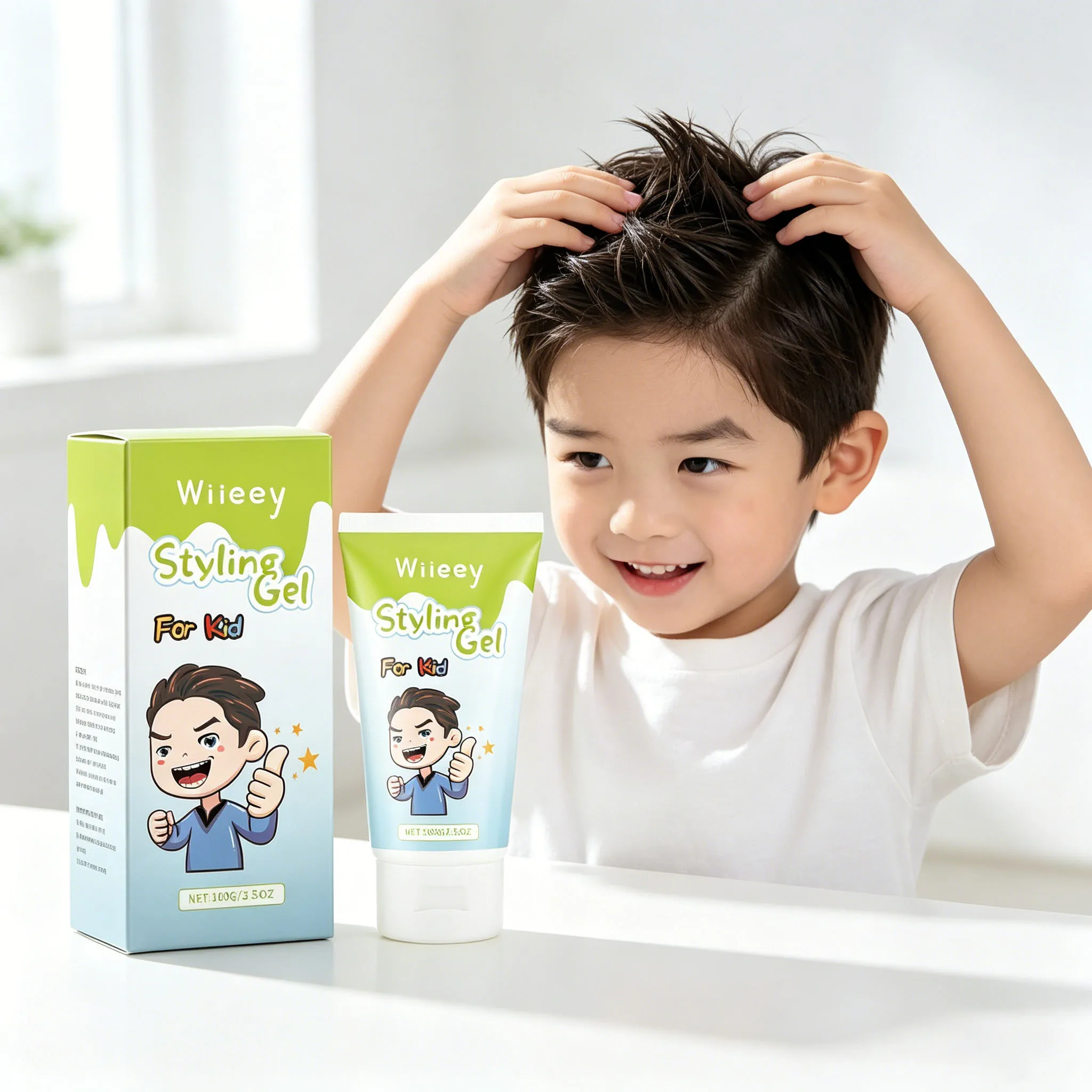 Kids Hair Styling Gel Control Flyaway Hair Anti-Frizz Lightweight Non Sticky Smoothing Lasting Fixed Cream Daily Party Hairstyle