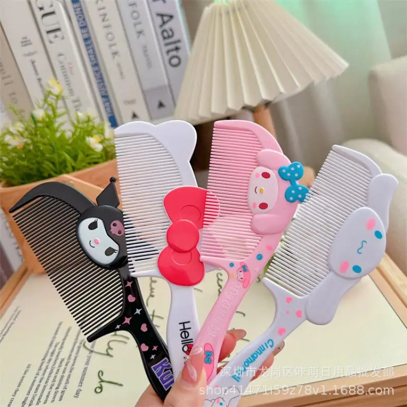 Sanrio Cinnamoroll Kuromi kawaii Anime Cartoon Hair Comb Anti-static Massage Hairbrush Wide Teeth Acetate Hairdressing Comb