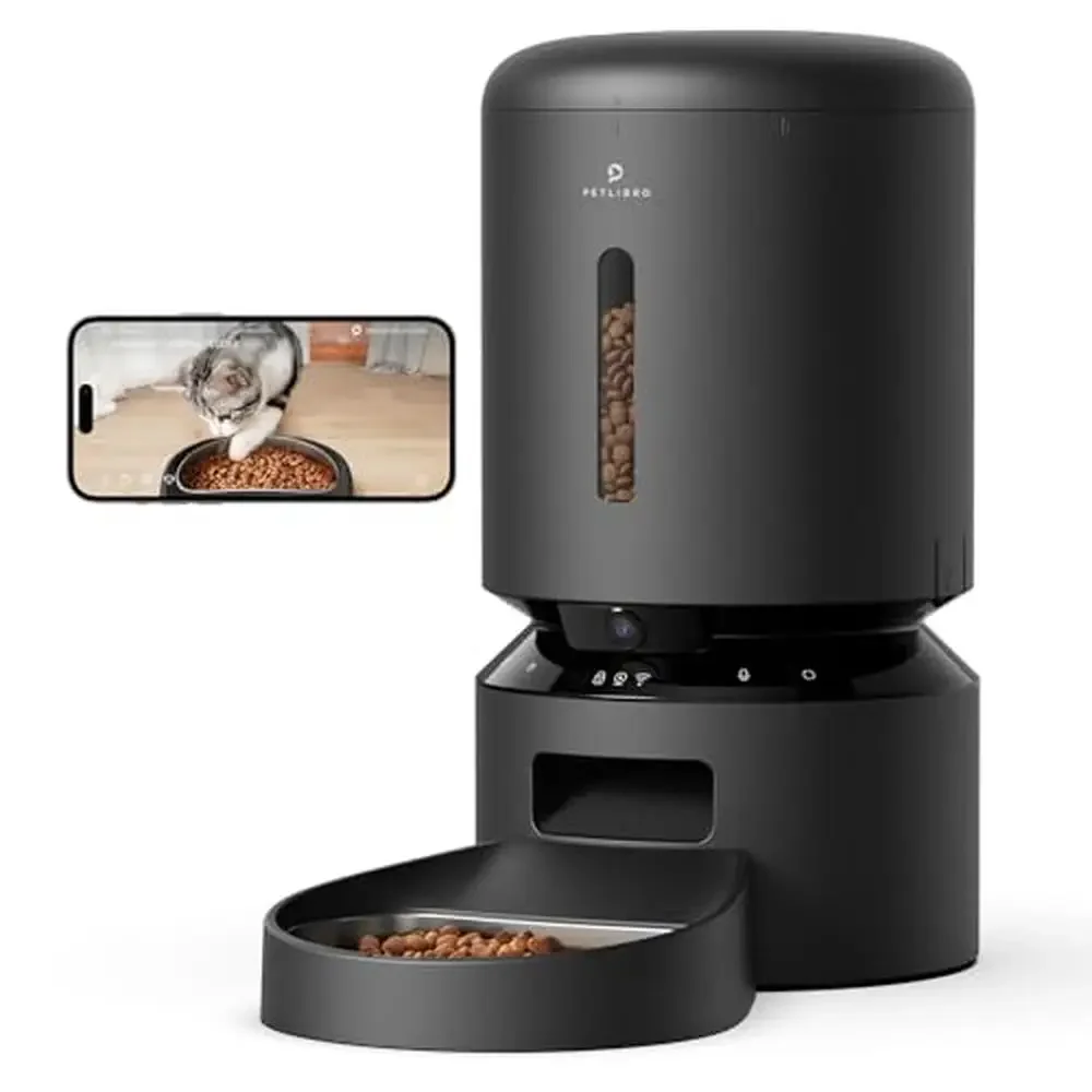 Automatic Pet Feeder Camera 1080P Night Vision WiFi 2-Way Audio Blockage Sensor Smart Control HD Video Monitoring Fresh Food