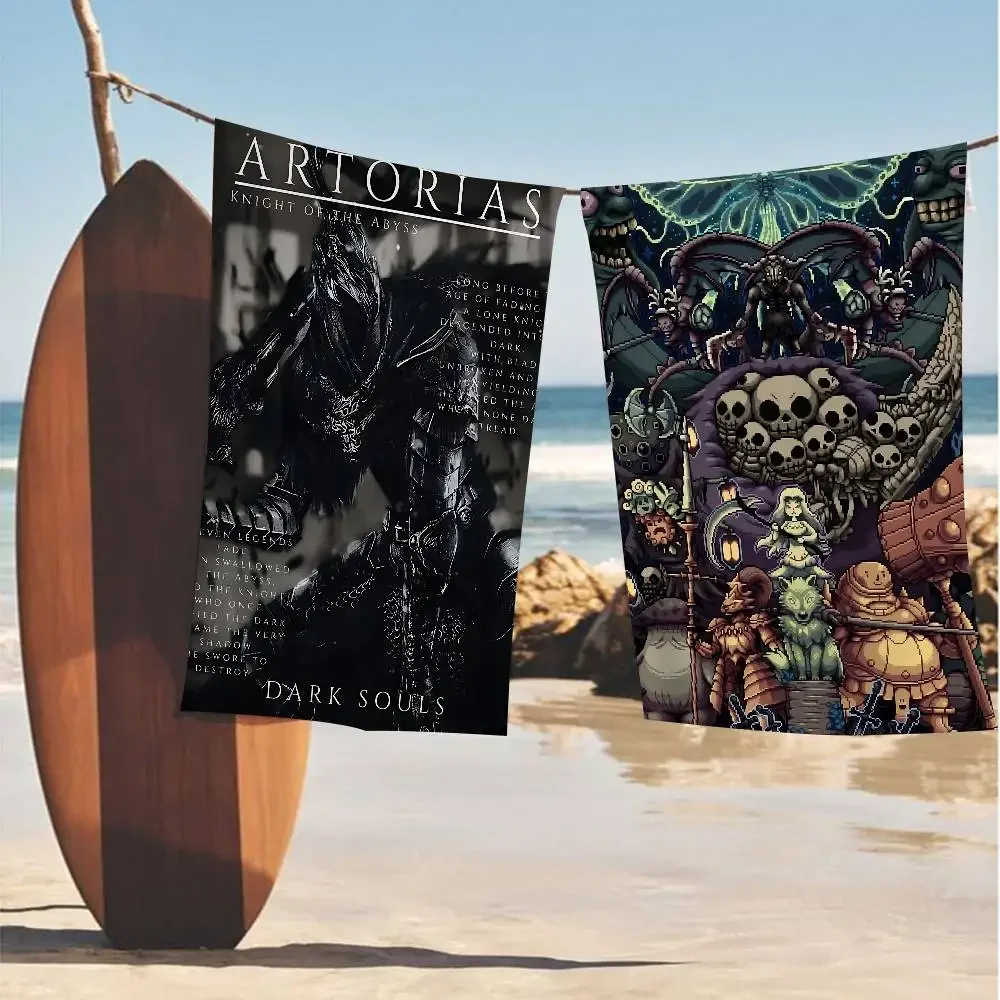 D-Dark S-Souls Big Microfiber Beach Towels Quick Dry Towel Sand Beach Towels Pool Towel For Travel Swim Pool Yoga