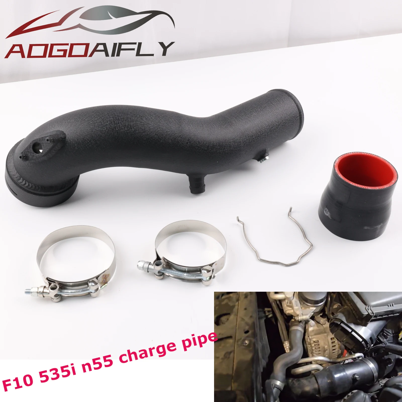 Турбо-патрубок F10 535i для BMW 2011+ N55 F07 F11 640i 740i X5 X6, одинарный впускной патрубок 3.0L