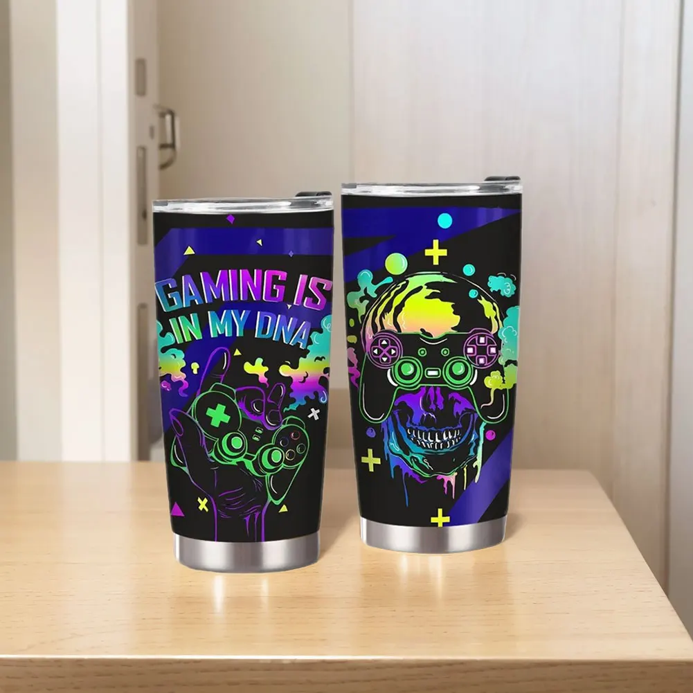 20oz Stainless Steel Gamer Tumbler Cup Insulated Drinking Cup Travel Mug for Teen Boy Son Dad Birthday Christmas Present