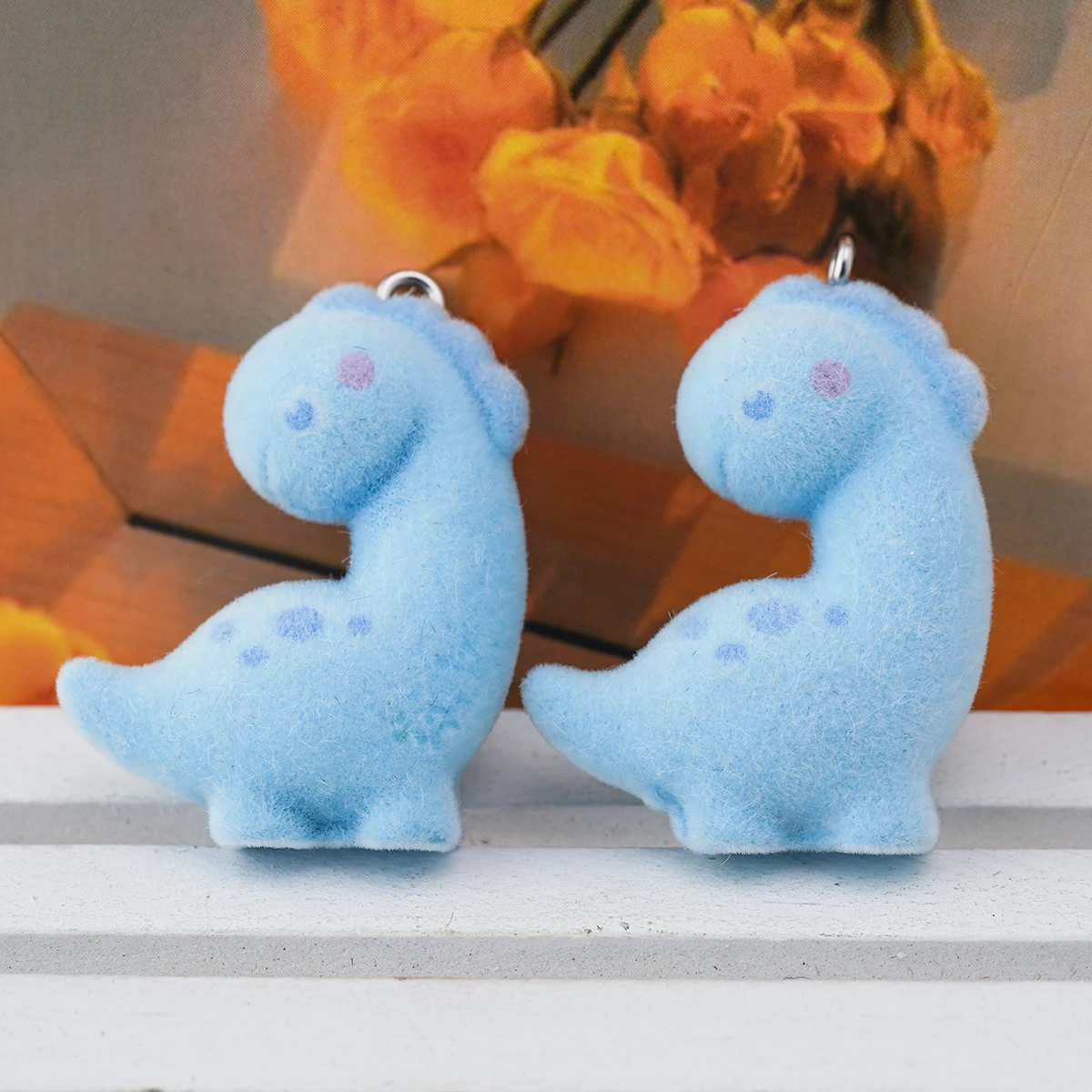 

30 шт. 3D флокированные смоляные подвески в виде животных Kawaii, подвеска с синим драконом для изготовления ожерелья, брелки, сделай сам, ювелирная фурнитура, оптовая продажа