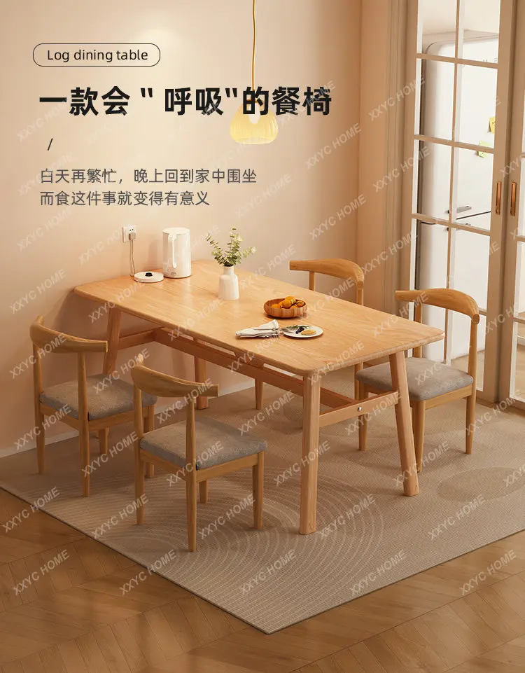 Household small apartment simple rectangular dining table chair practical combination