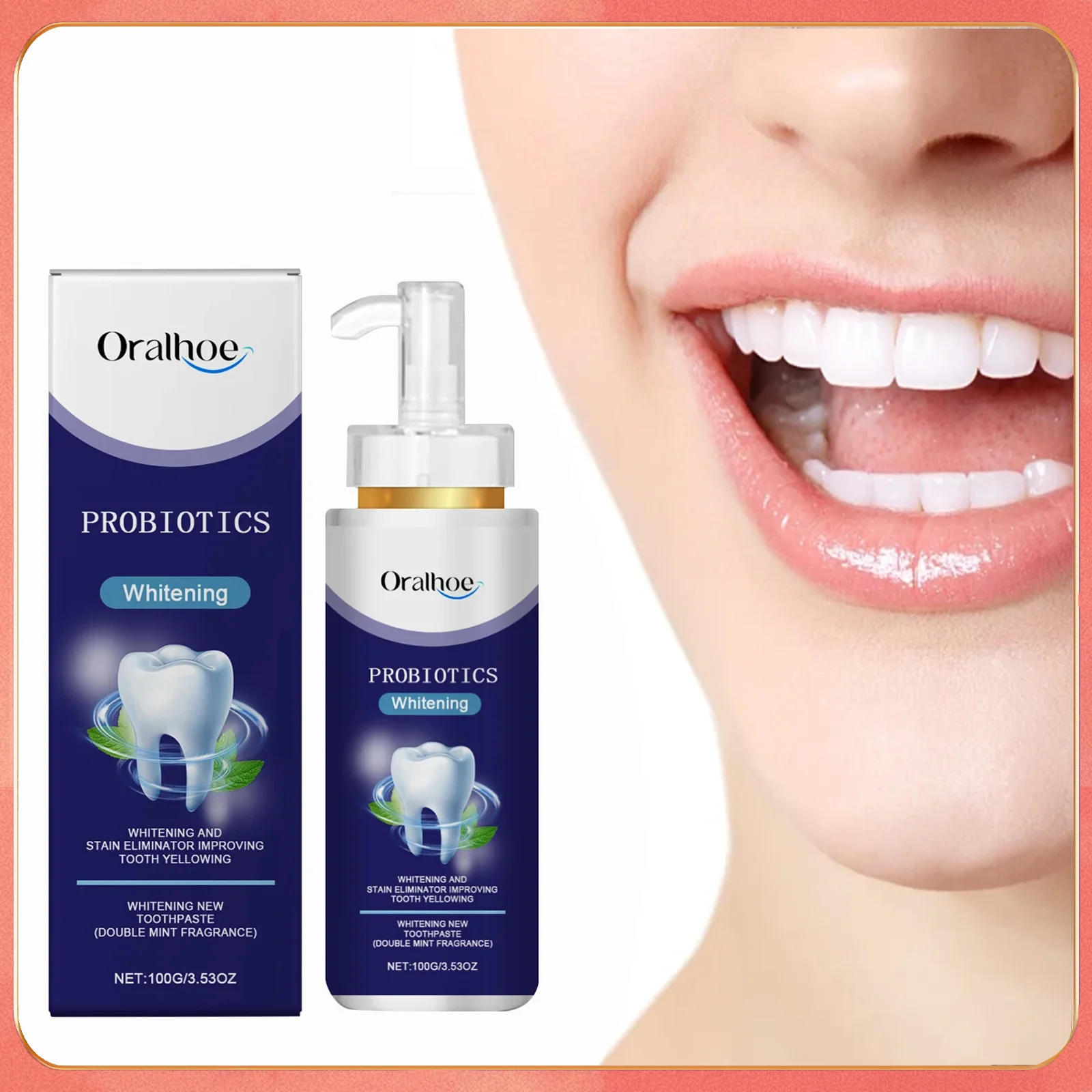 

Probiotic Whiten Toothpaste Oral Hygiene Clean Remove Plaque Improve Yellow Teeth Bad Breath Protect Gum Remove Stain Toothpaste