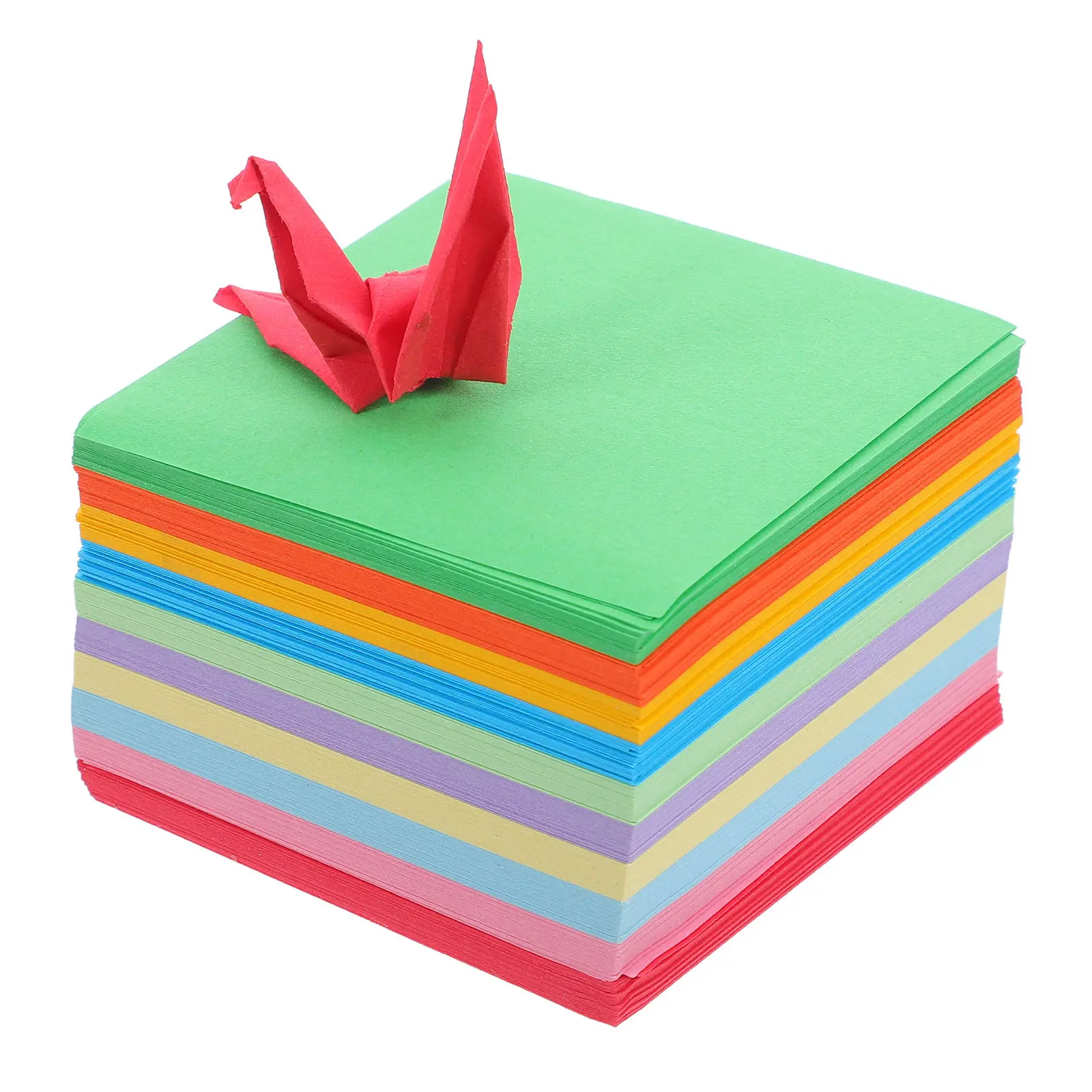 

1000Pcs Square Folding Paper Sheets Double Sided Bright Colored Origami Craft Cardstocks for DIY Art Projects Scrapbooking Decor