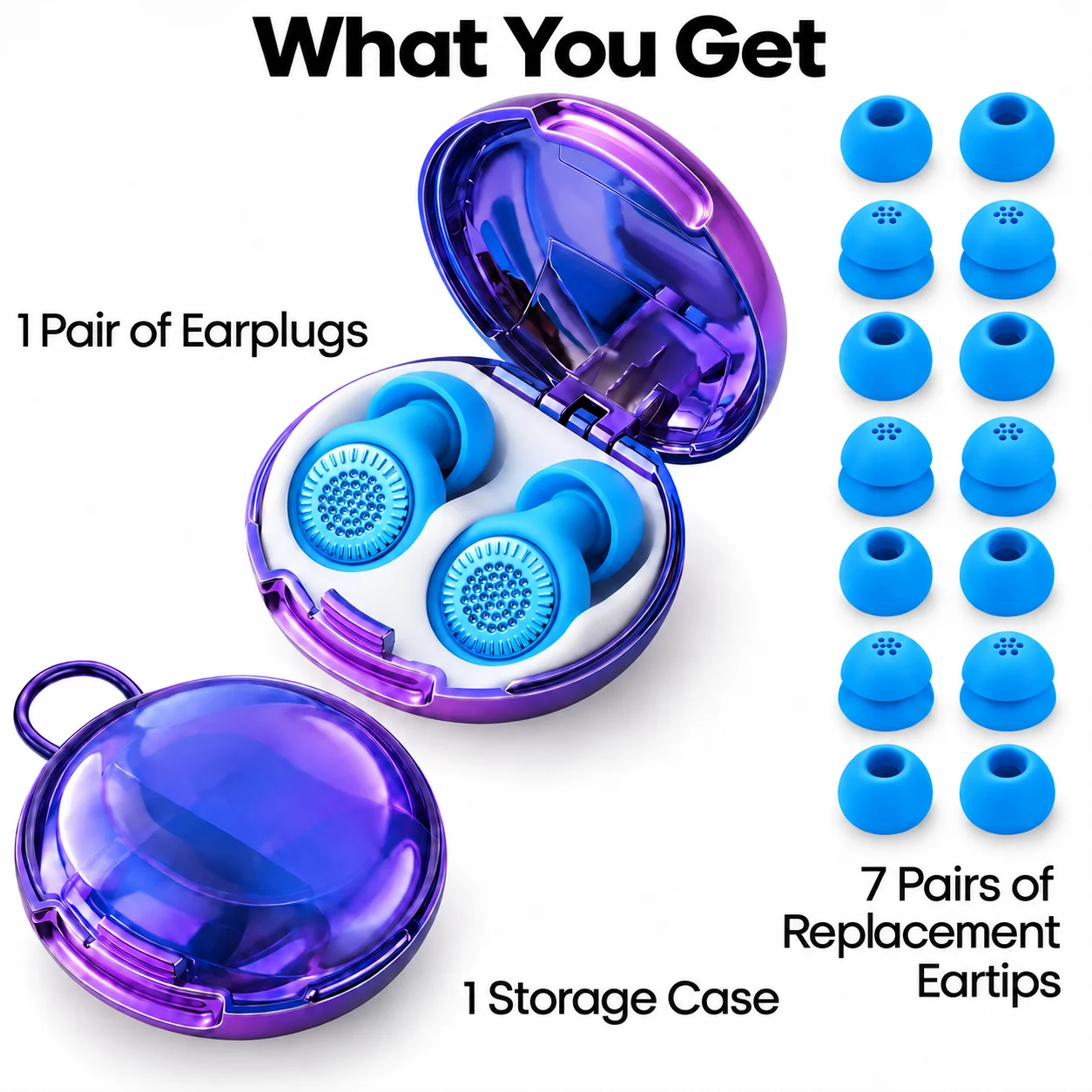 Olyga Sleep Earplugs for Snoring & Noise Cancelling - Breathable Honeycomb Ear Plugs,  Silicone, 7 pairs of earplug caps