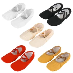 Girls Ballet Shoes Canvas Soft Elastic Ballet No Lacing Dance Slipper Children Practise Ballerina Shoes Multi Colors Dance Shoes