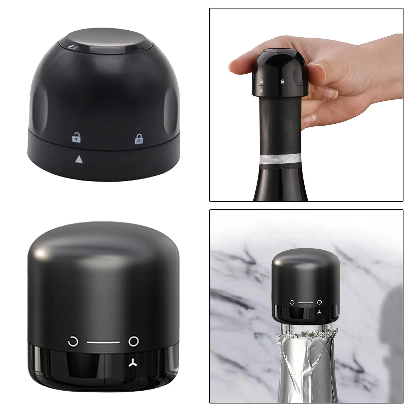 Tapón de Botella, Conservador de Vino, Sellador de Botellas con Retención de Burbujas para Amantes del Cava, Regalo de Inauguración, Champán, Vinos Espumosos