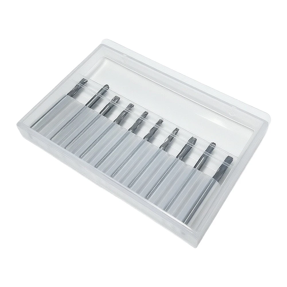 10PCS 3mm Rotary File Bit Set Double Slot for Wood and Metal Heat Treated Steel Construction for Long Lasting Performance