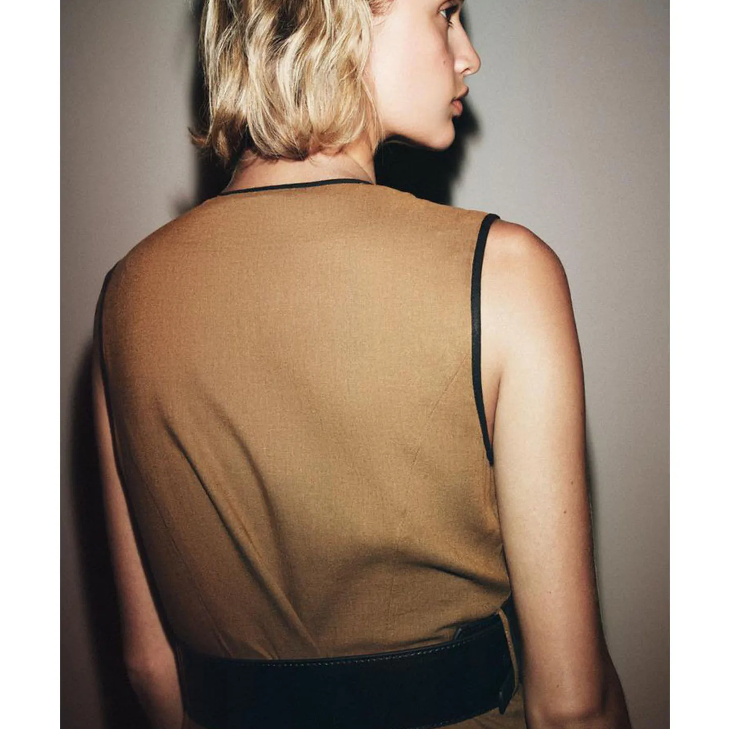 Herfst Dames Midi Dr Kleur Blo V-ne Svel Linnenmix Tailleriem Casual Sle X-vormige polyestervezel