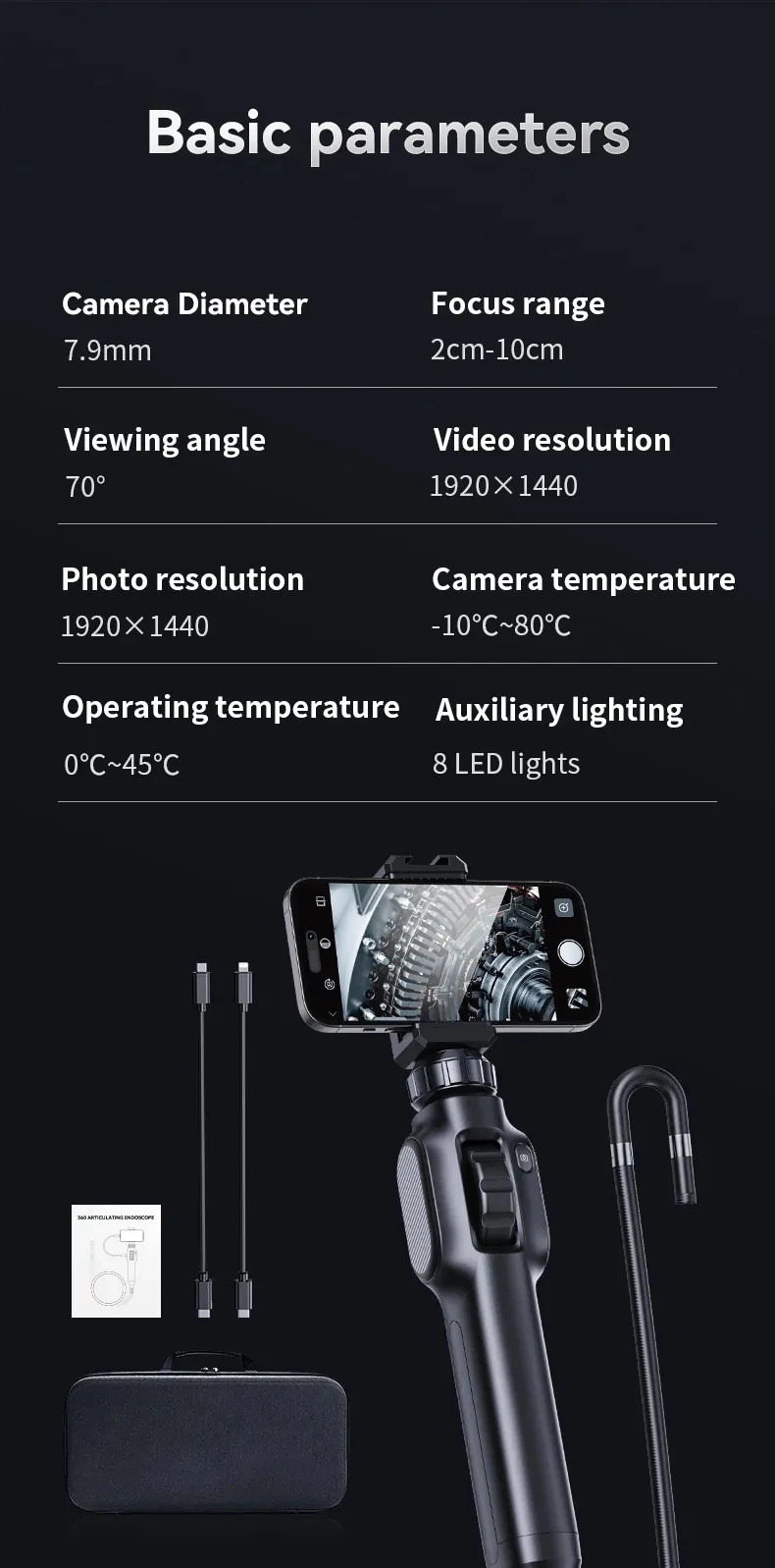 2MP 1080P Voor Android ISO Tweeweg Gelede Stuurendoscoop Cmos Borescope Inspectie Otoscoop Camera Digitale Microscoop 2M