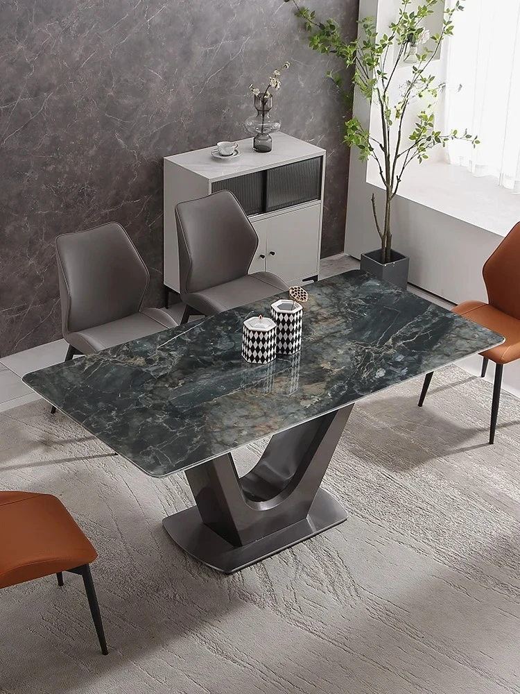 Italian Marble Chinese Style Dining Table Household Minimalist Dining Table