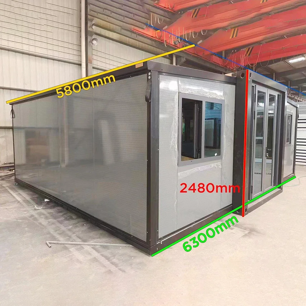 Fast Build Folding Double Wings Rooms Expandable Prefab Container House with 2/3 Bedrooms and Bathroom