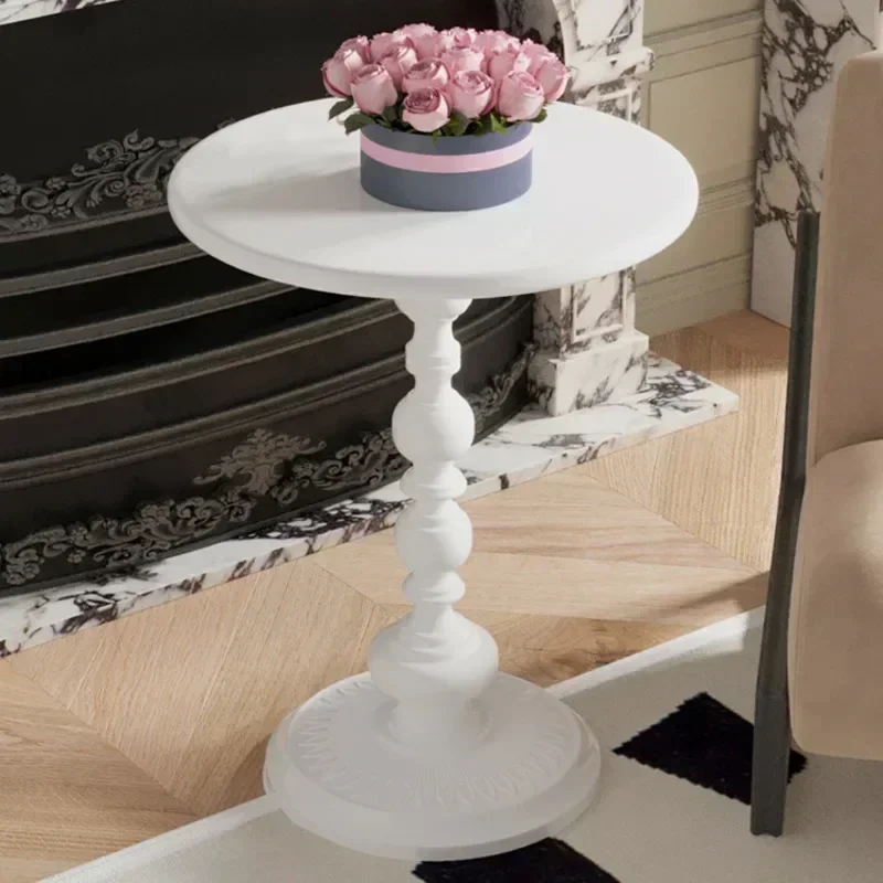 American Retro Iron Art Round Tea Table Vintage Metal Coffee Table Household Furniture for Living Room Sofa Corner Side Table image 5