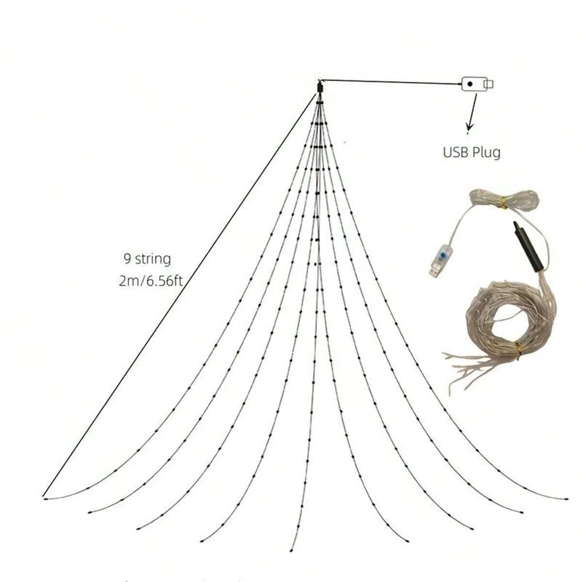 1 قطعة 180/270LED في الهواء الطلق عيد الميلاد سلسلة أضواء USB بالطاقة 8 طرق أضواء الشلال لساحة حفلة المنزل عطلة عيد الميلاد الديكور