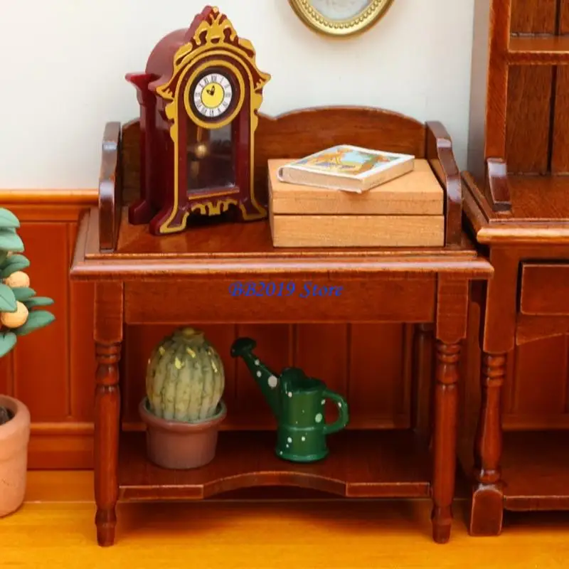 Q0KB Decorative Wooden Dollhouses Desk Miniature Study Furniture for Realistic Room
