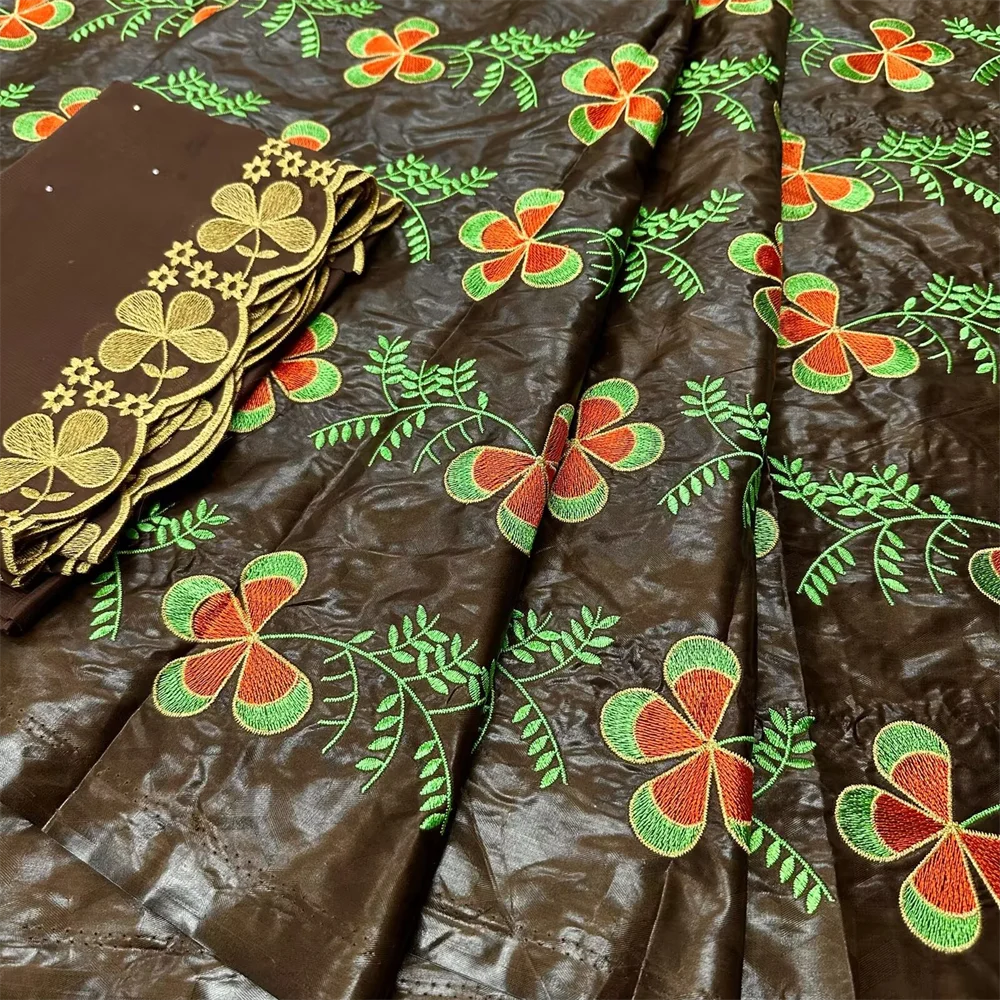 

Beautiful African Bazin Riche Fabric African Lace Fabric 5+2 Yards Embroidery Lace Nigerian Lace Fabric Bazin Brode For Dress BZ