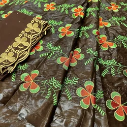 Beautiful African Bazin Riche Fabric African Lace Fabric 5+2 Yards Embroidery Lace Nigerian Lace Fabric Bazin Brode For Dress BZ
