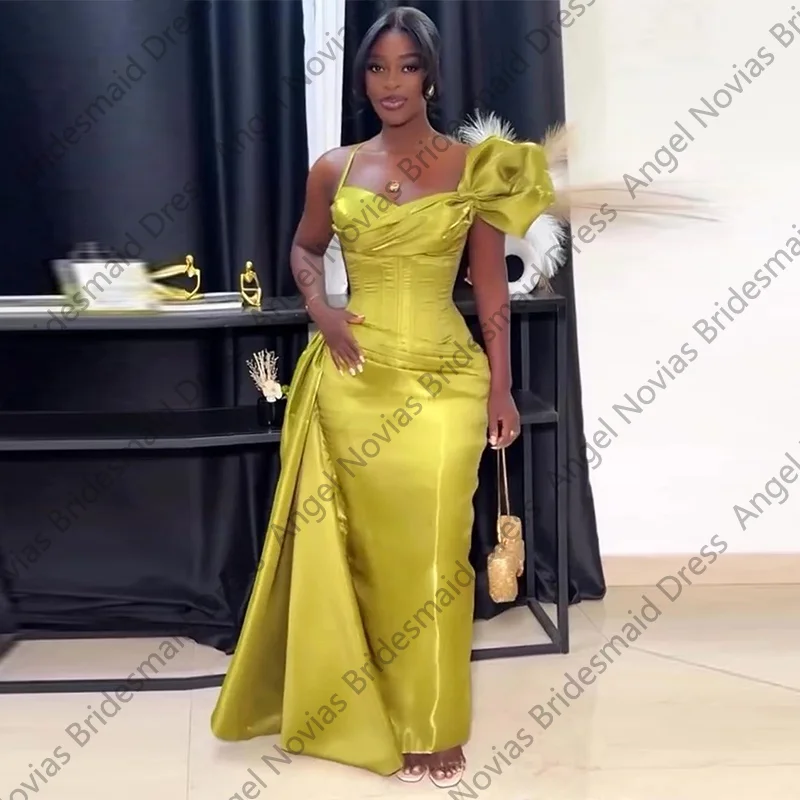 

Long Mermaid Customized Bridesmaid Dresses with Side Skirt Wedding Party Dress Vestido Madrinha De Casamento