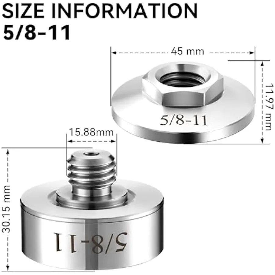 Dreyoo Grinder Lock to 5 8''-11 Thread Compatible with XLOCK Angle Grinder Cutting Blade with 5 8''-11 Flange Lock Nut Stainles