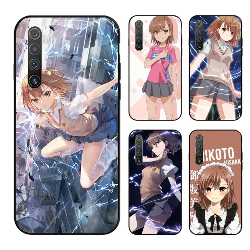 Anime Misaka Mikoto Phone Case for OPPO Find X5 X3 X2 A93 Reno 8 7 Pro A74 A72 A53 Black Soft Phone Cover Funda