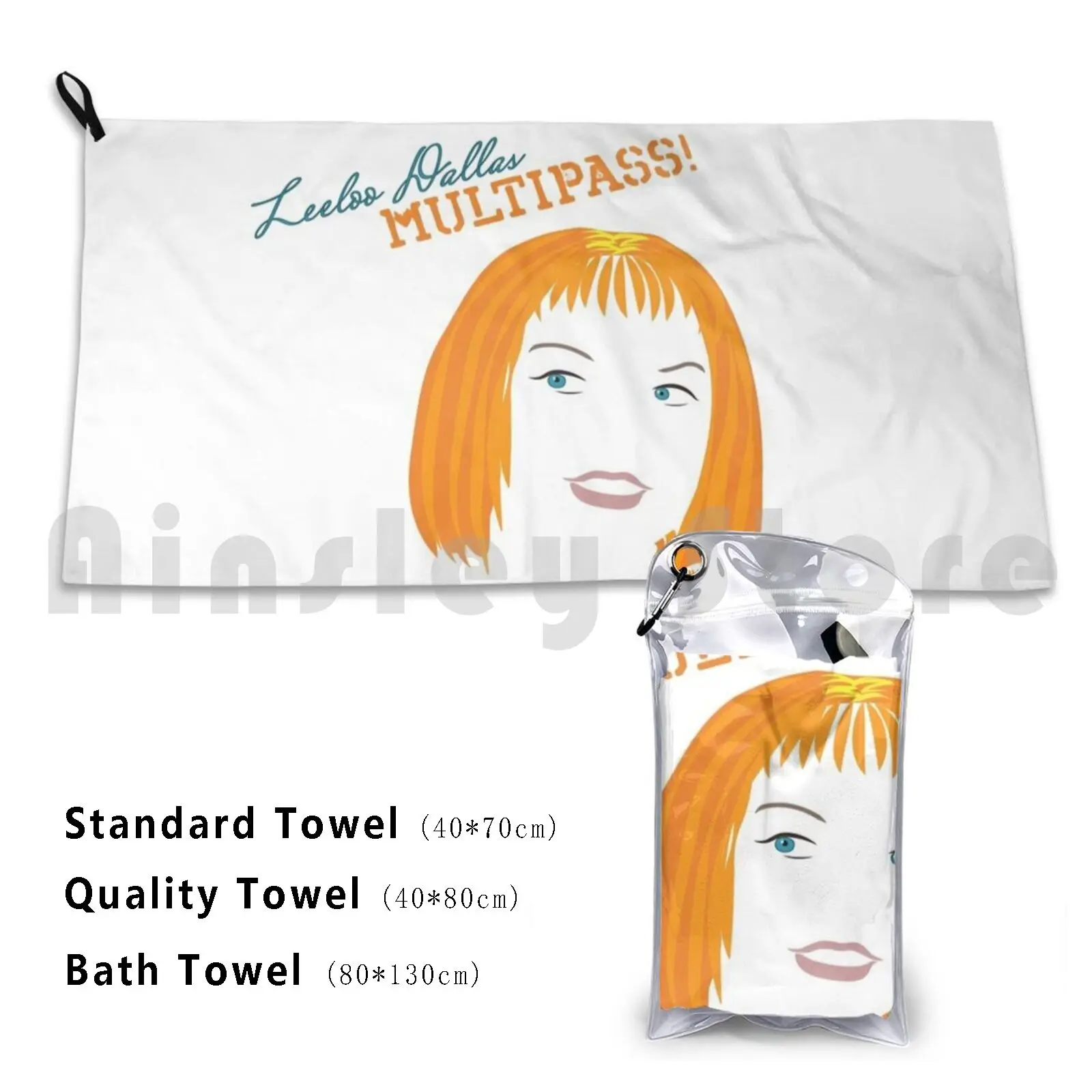 Leeloo Dallas Bath Towel Beach Cushion Leeloo Dallas Lelu Fifth Milla Jovovich Bruce Willis Film Movie Fun Pop