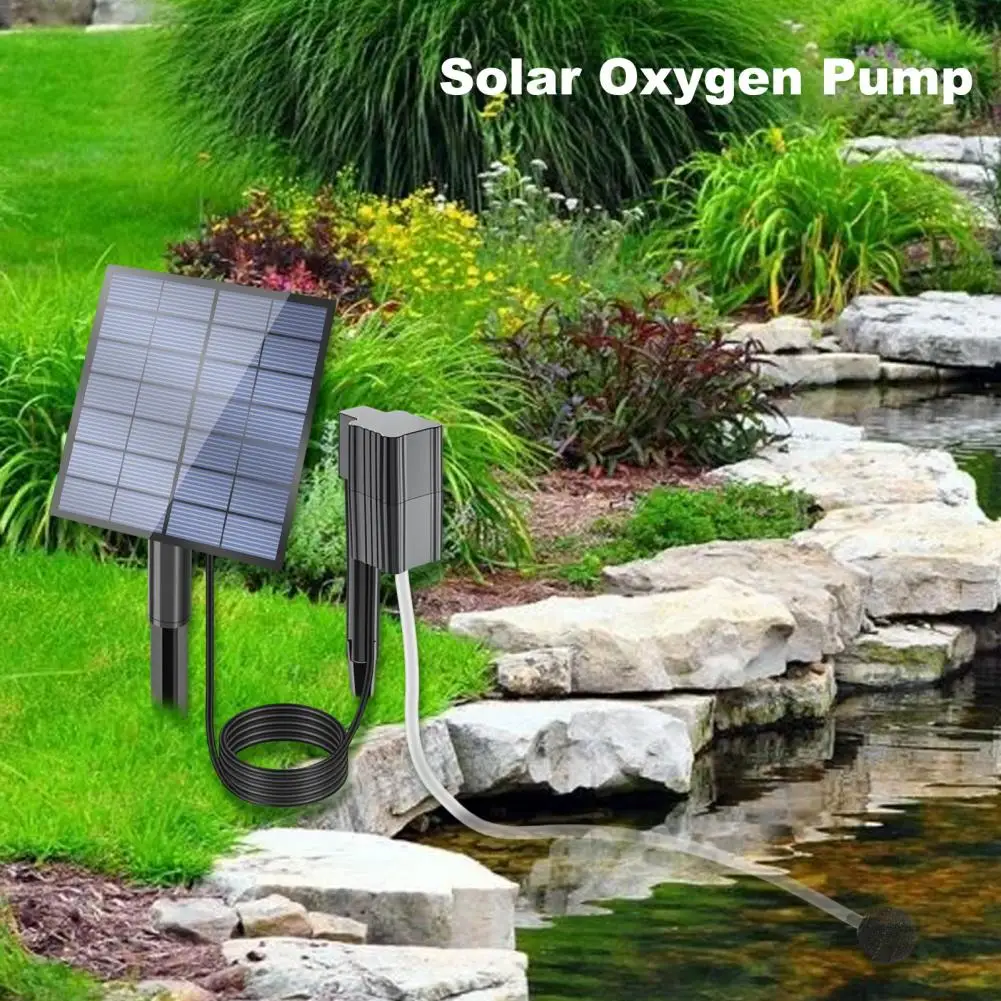 Easy Setup Solar Aerator Solar Pond Oxygenator with 2.5w Air Pump Bubble Stones for Garden Pond Fish Tank Aquarium for Fishing