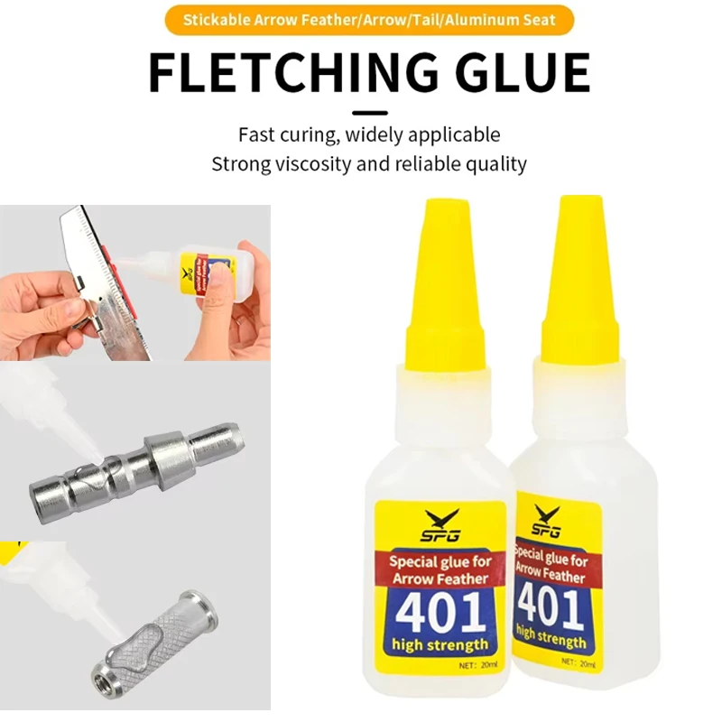 Archery Glue Gel Formula Waterproof No Running Adhesive for Arrow Shaft Feathers Vanes Points Nocks High Impact Resistance