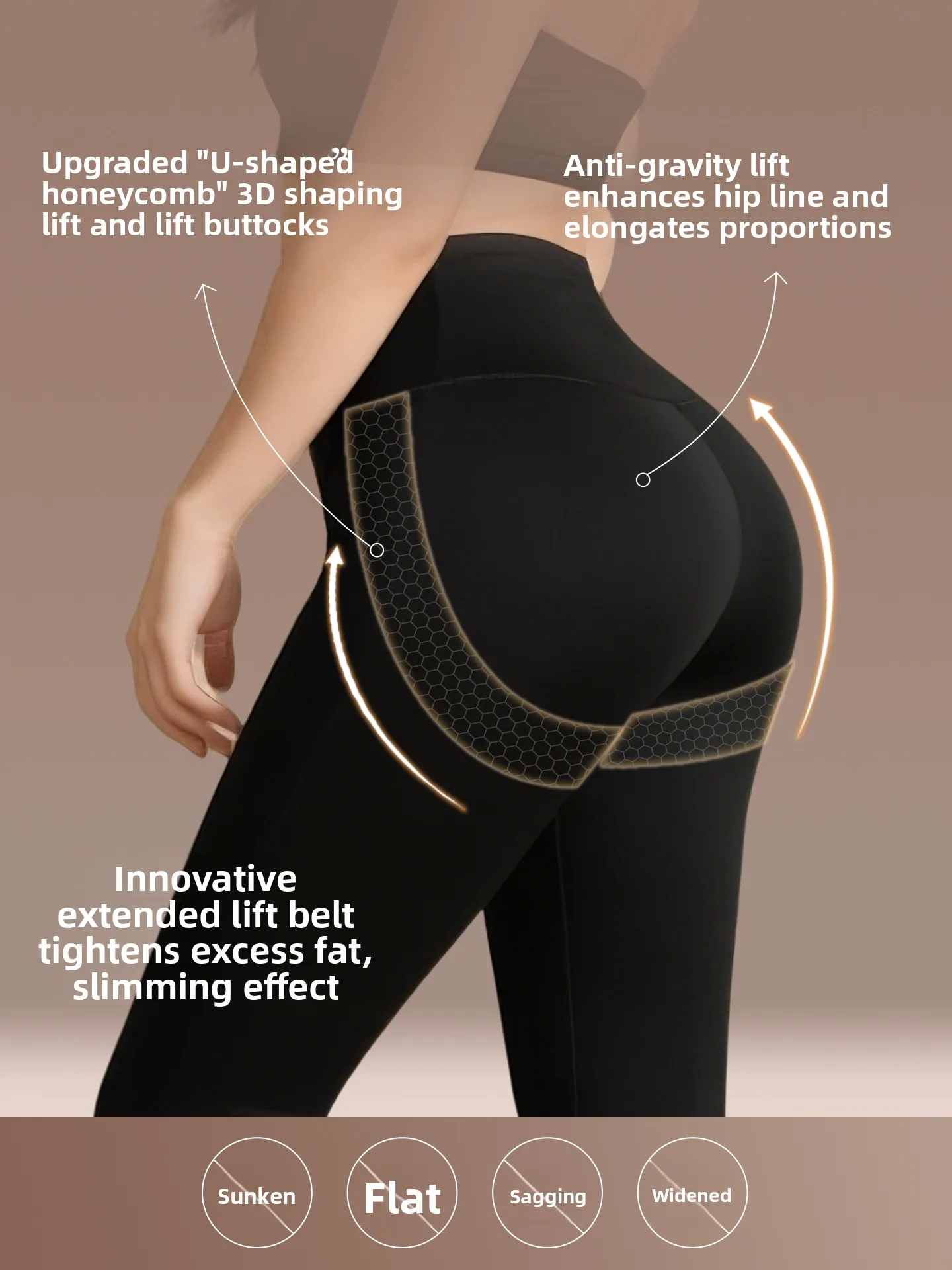 Plus Size Dames Yogabroek Hoge Taille Lange Legging Fce Gevoerd Arkskin Ontwerp Vrijetijdskleding Bovenkleding Afslanken Bot