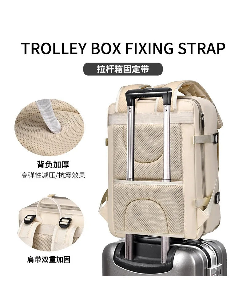 Large capacity waterproof computer bag multi-functional luggage travel expansion travel backpack leisure backpack men and women