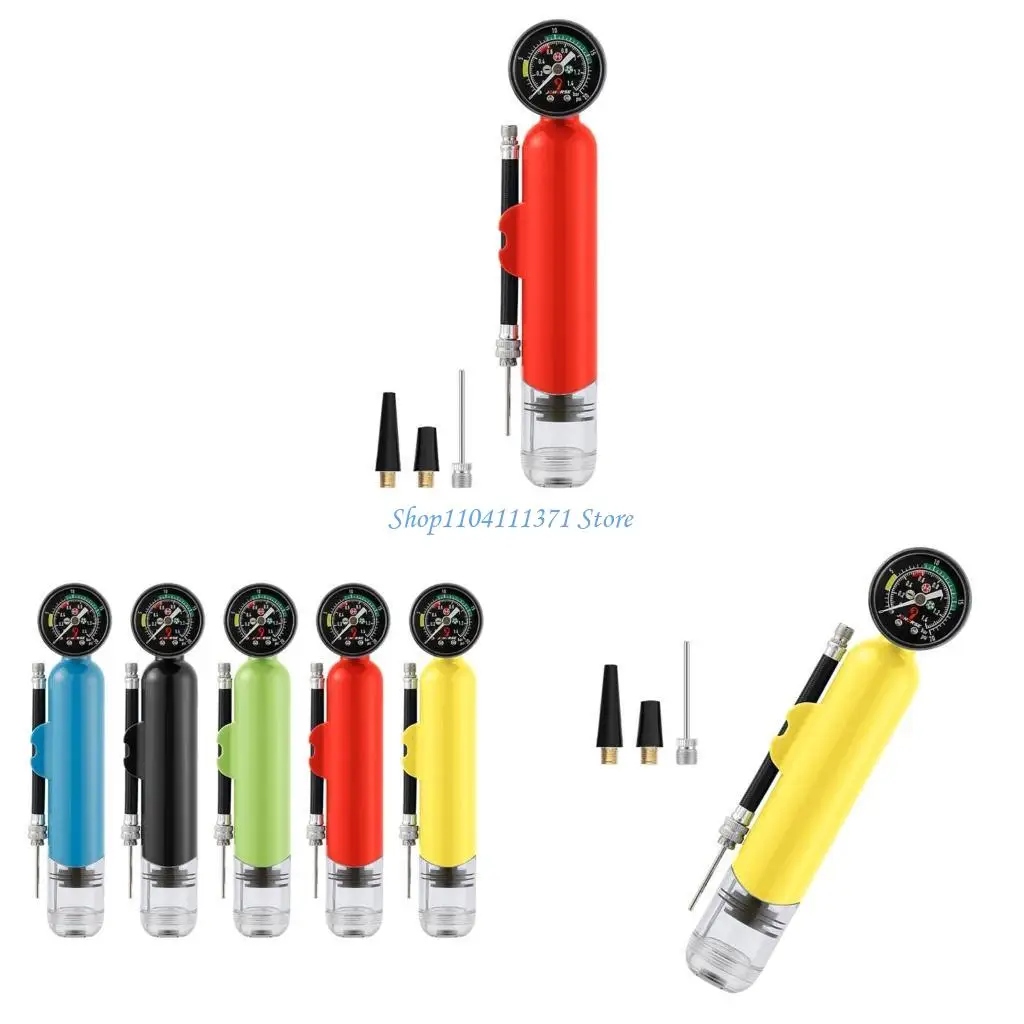 

P9FC Handheld Balls with Pressure Gauge 20PSI Air Pumps Portable Balls Inflating for Balloon Volleyball Basketball