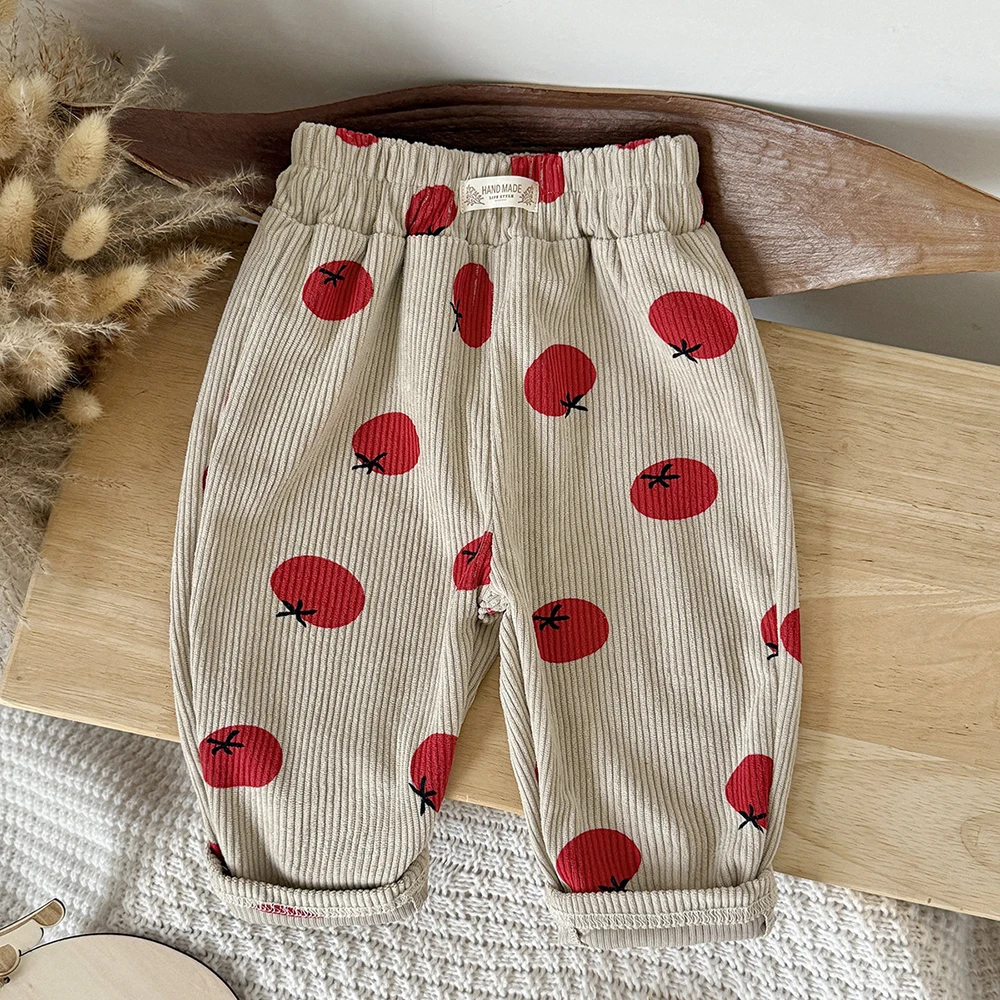 MILANCEL Babyhosen 6M-3T Baby Jungenhosen Niedliche Schleifen-Punkte Kleinkind Freizeithosen Herbst Cordhosen für Babymädchen – Detail 37