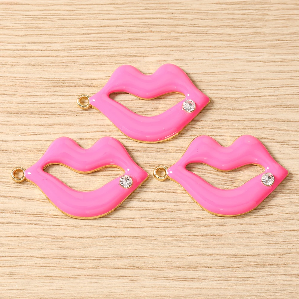 Tusember 10 Stück niedliche High-Heels-Anhänger mit roten Lippen und Lippenstiften für die Schmuckherstellung, Halskette, Ohrringe, Armband, DIY, handgefertigtes Kunsthandwerk – Detail 8