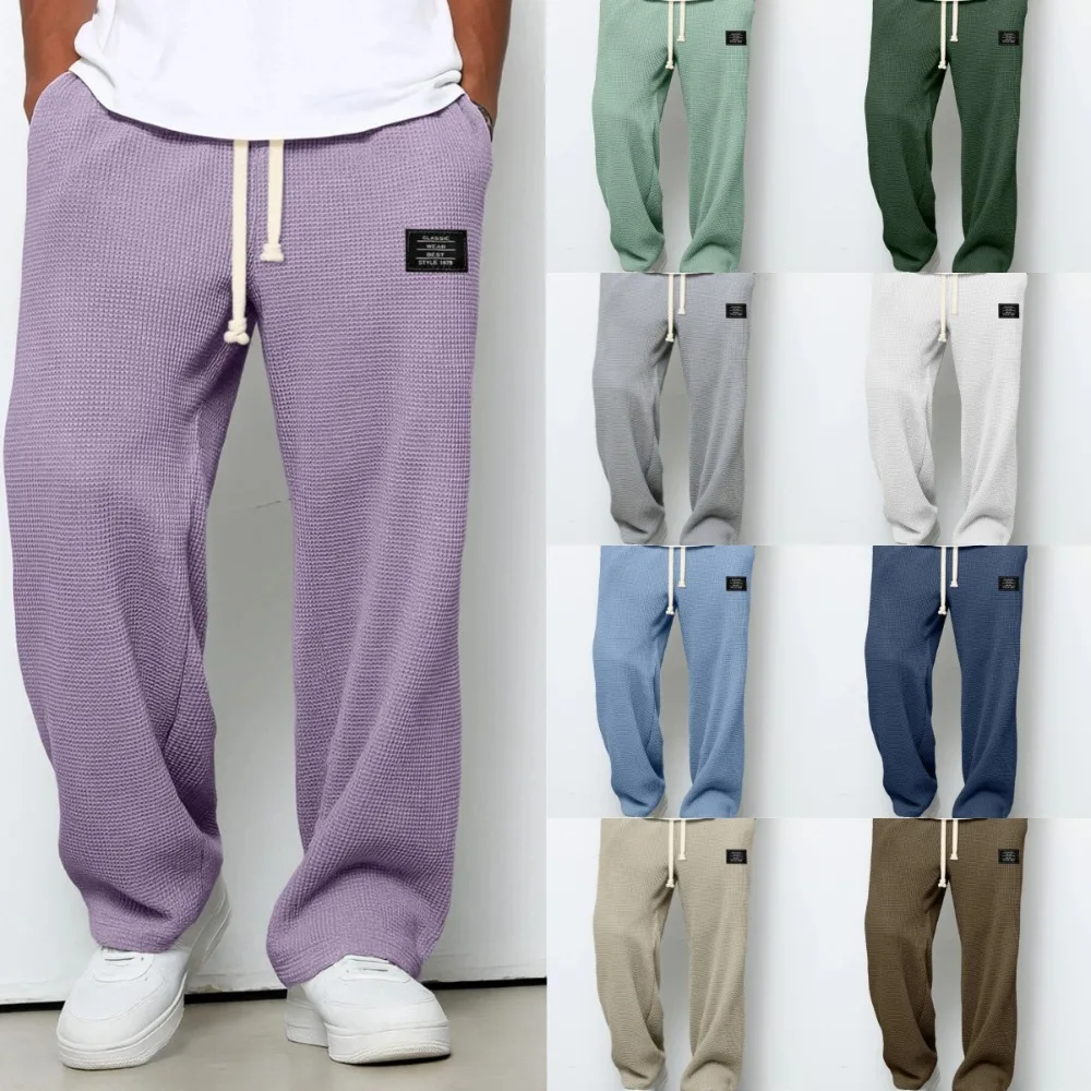 

2026 The New Straight Sweater Pants Wide-leg Sports Casual Pants Men's Spring and Autumn Tide Brand Loose Drape Long Pants