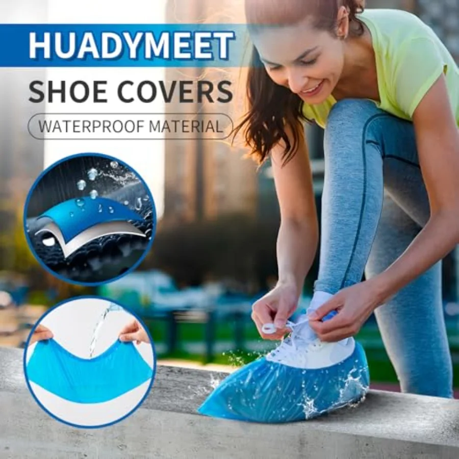 병원, 실험실 및 클린룸 보호용 일회용 미끄럼 방지 실내 신발 커버 2개 포함 방수 내구성 부츠