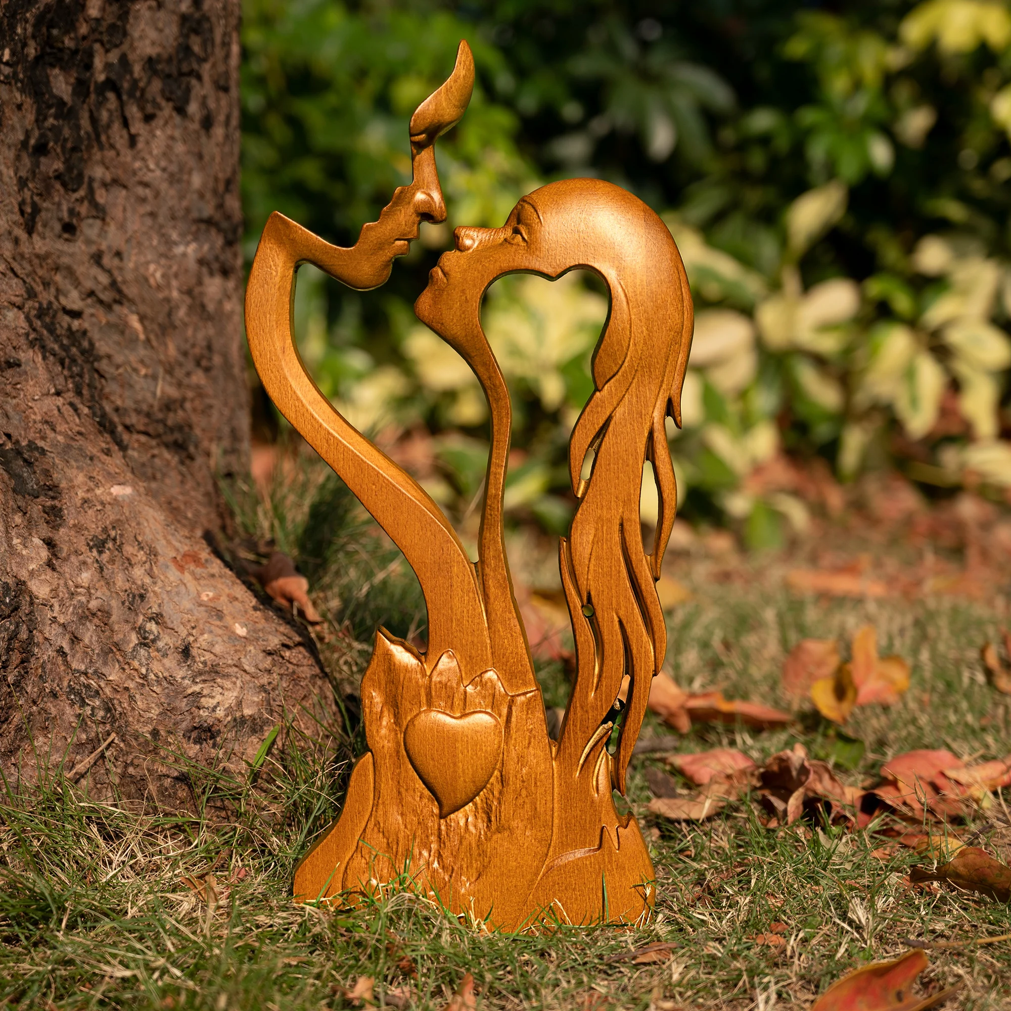 Eternal Love Home Decor Wooden Decor, Tabletop Sculpture, Couple Kissing Love Art, Statue, Couple Gift
