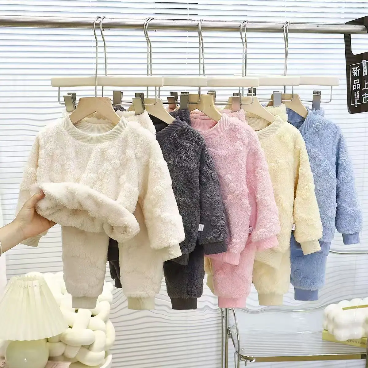 جديد الخريف الشتاء ملابس خاصة الدفء الفانيلا الأطفال منامة مجموعة طويلة الأكمام ملابس المنزل ل 3 ~ 8 سنة الفتيان والفتيات