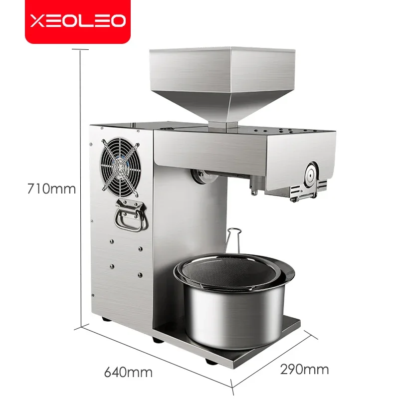 XEOLEO Commercial Oil Press Machine 1800W Industrial Oil Presser Olive oil press Stainless Steel High Oil Extractor