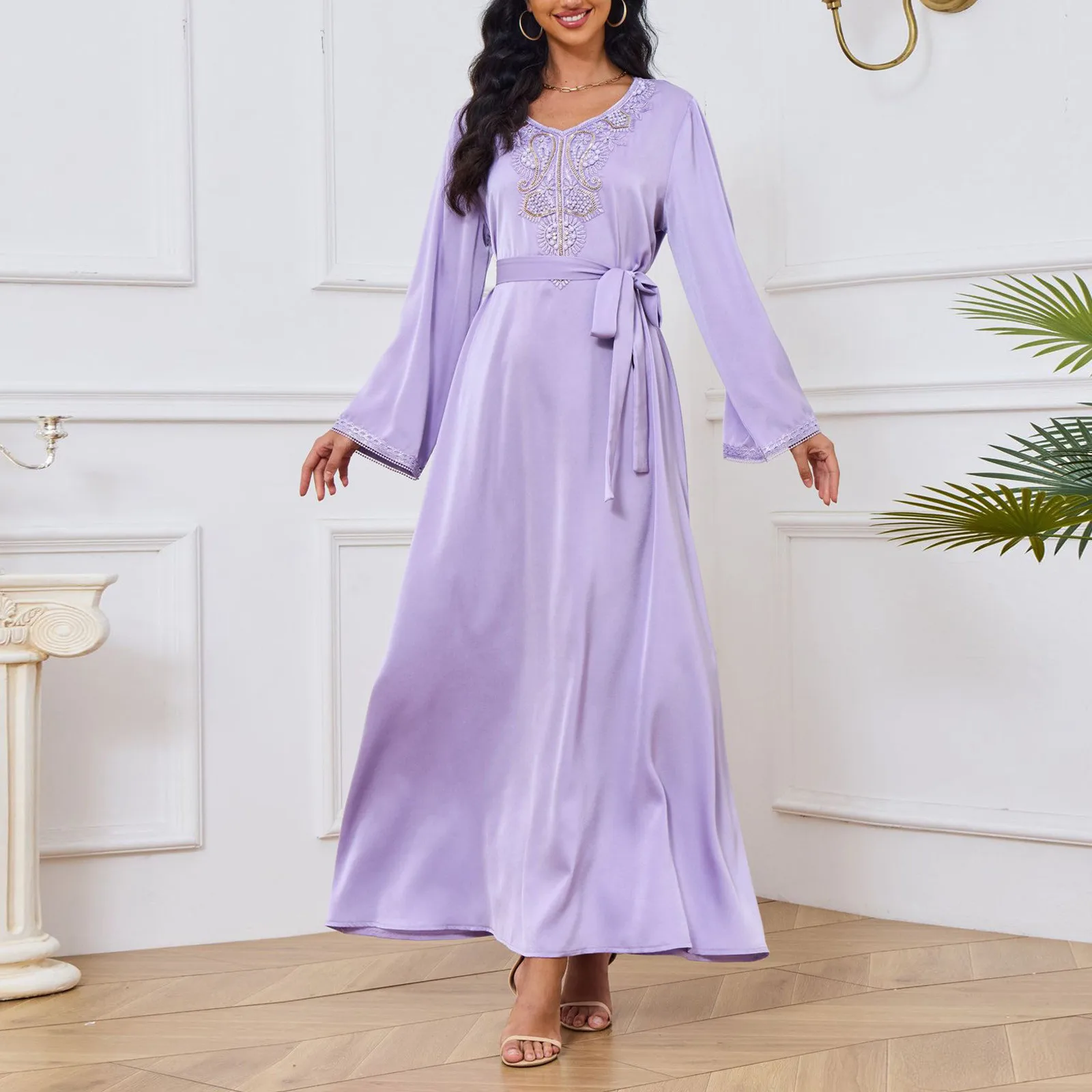 Dubai Arab Eid Muslim Jacquard Court Dress Middle East Women Abaya Elegant Party Dresses Muslim Long Dress Dubai Turkish