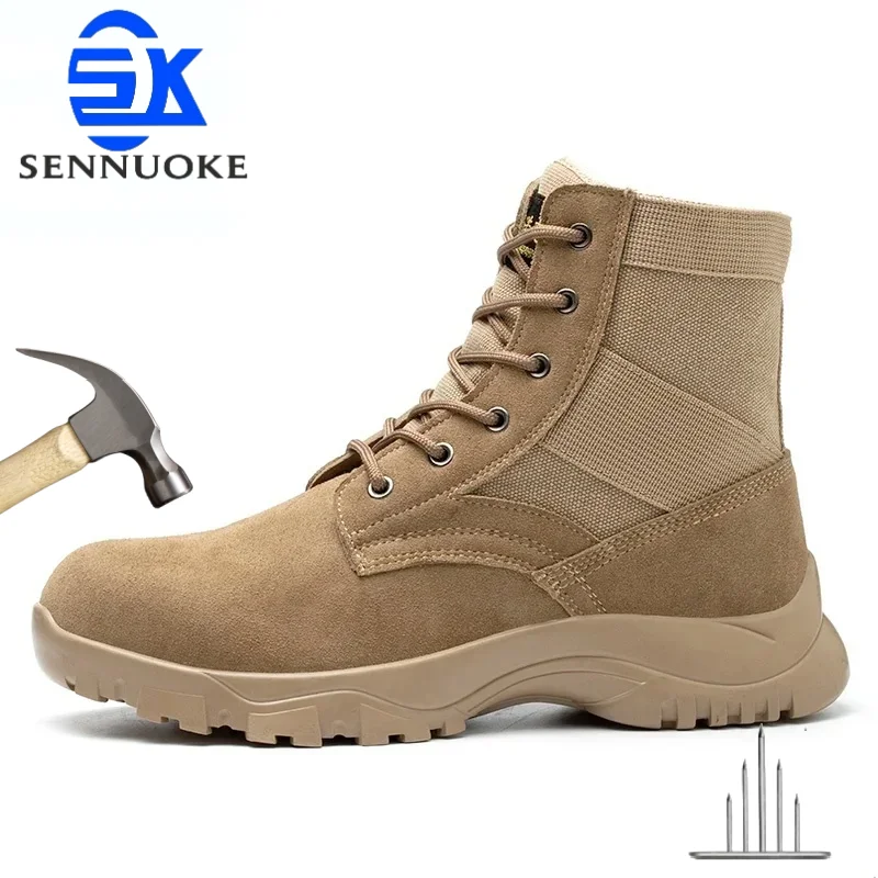 Safety Shoes Safety Boots Man SteelToe Cap for Work Lightweight Safety Tennis  Industrial Security-Protection