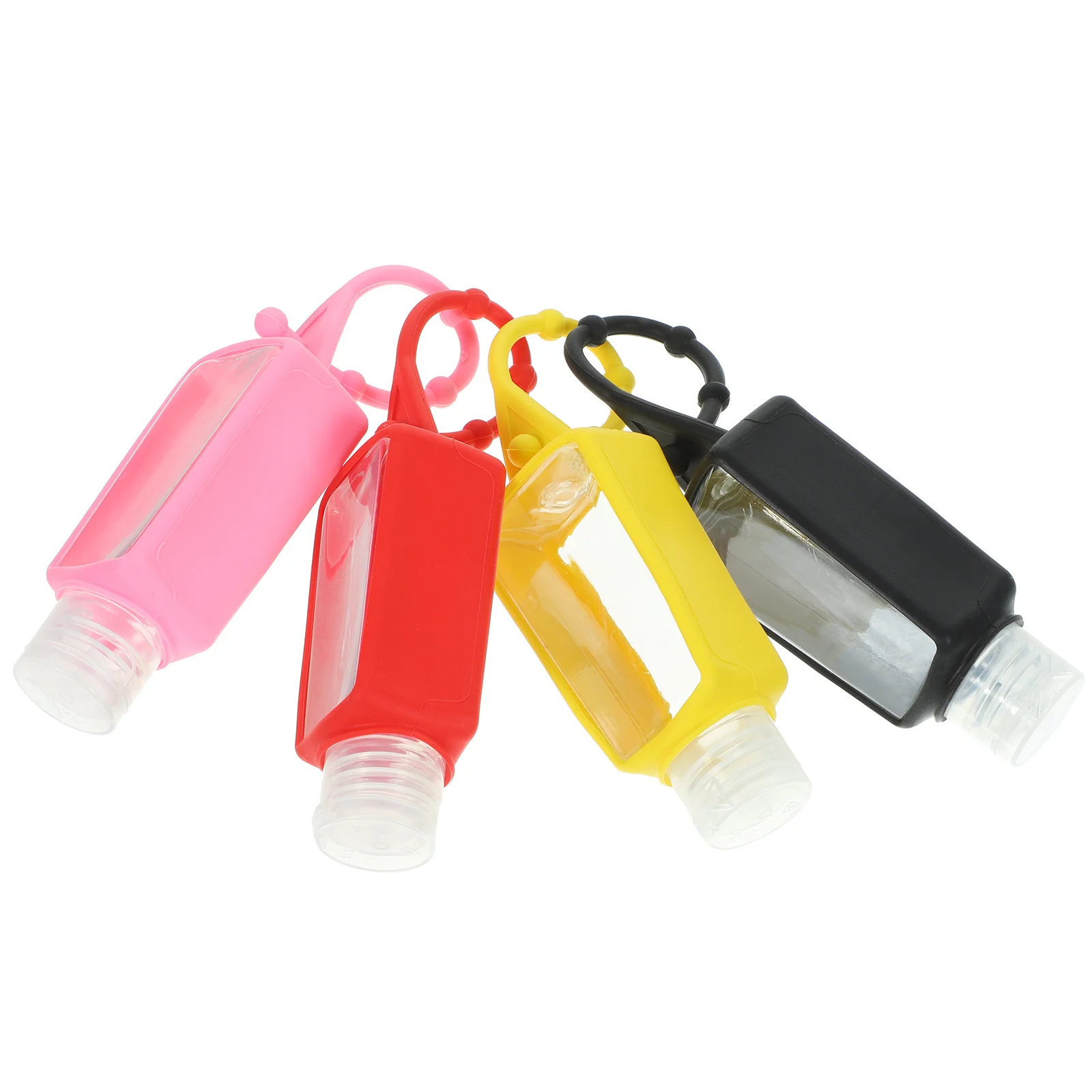 4 قطع من زجاجات اليد البلاستيكية ذات الأكمام السيليكونية 30 مل، حاويات سائلة للسفر مقاومة للتسرب، حاويات تخزين خالية من الغسيل #4