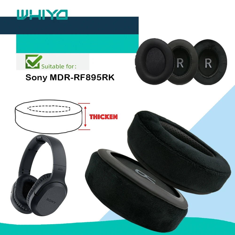 Whiyo Replacement Ear Pads for Sony MDR-RF895RK Headphones Cushion Velvet Earpad Cups Earmuffes Cover