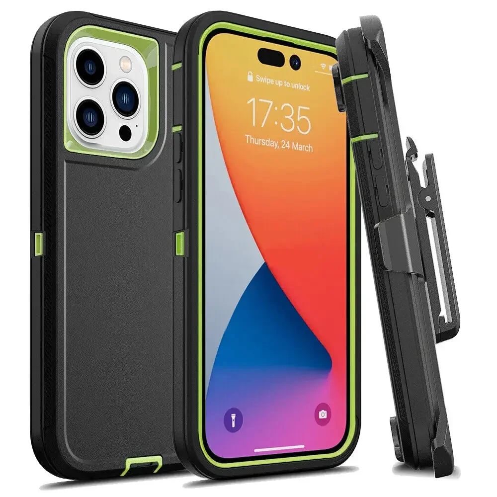

Military Grade Heavy Duty Armor OTT Phone BOX Case for IPhone 17 16 15 14 Plus 13 12 Pro Max Shockproof Belt Clip Holder Cover