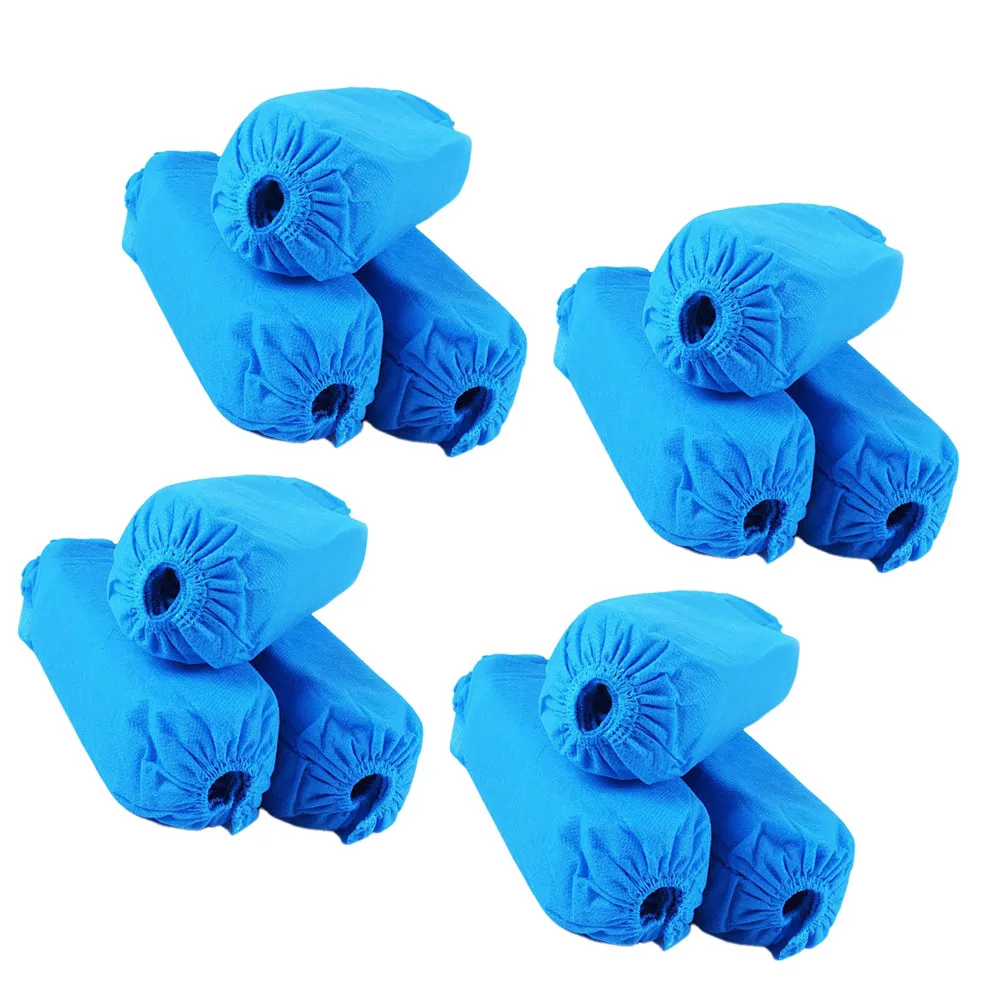 

100Pcs Anti Dust Shoe Covers Nonwoven Fabric Disposable Comfortable Nonslip Adjustable Elastic Opening Lightweight Easy Carry