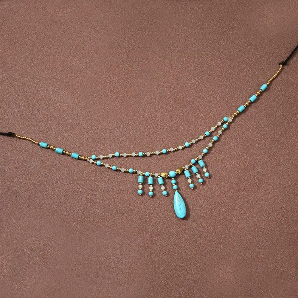 

Ethnic Style Bohemia Hair Chain Women Head Chain Tassel Ethnic Style Forehead Chain Turkish Headwear Necklace
