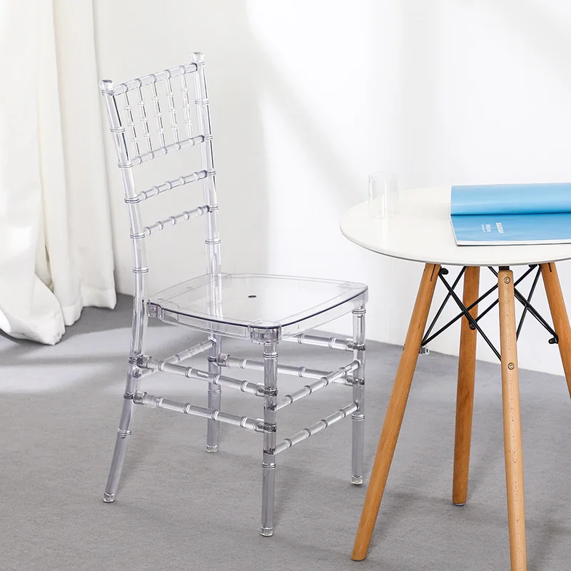 Transparent Acrylic Crystal Chair Outdoor Transparent Bamboo American Plastic Dining Chair Acrylic Chair Stool