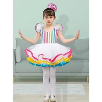 Ropa de salón de baile para niños, Falda corta de baile moderno con lentejuelas, vestido de baile de jazz para niña, falda de princesa de boda