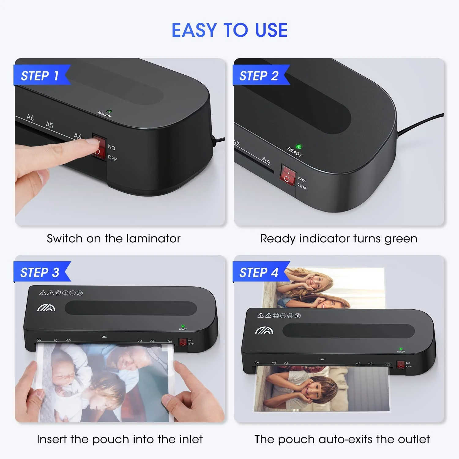 Mini A4 Hot Laminator Professional 320mm for Paper Pictures Documents Photo Blister Packaging Plastic Film Roll Laminator