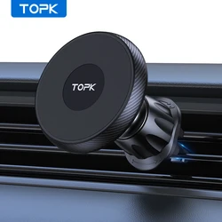 TOPK Mag-Safe Magnetic Phone Holder Car Air Vent Car Phone Holder with Strongest Magnet Car Cradle dla iPhone 15/14/13/12 Series